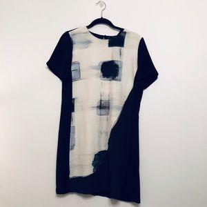 Zara - Basic Navy Printed Dress
